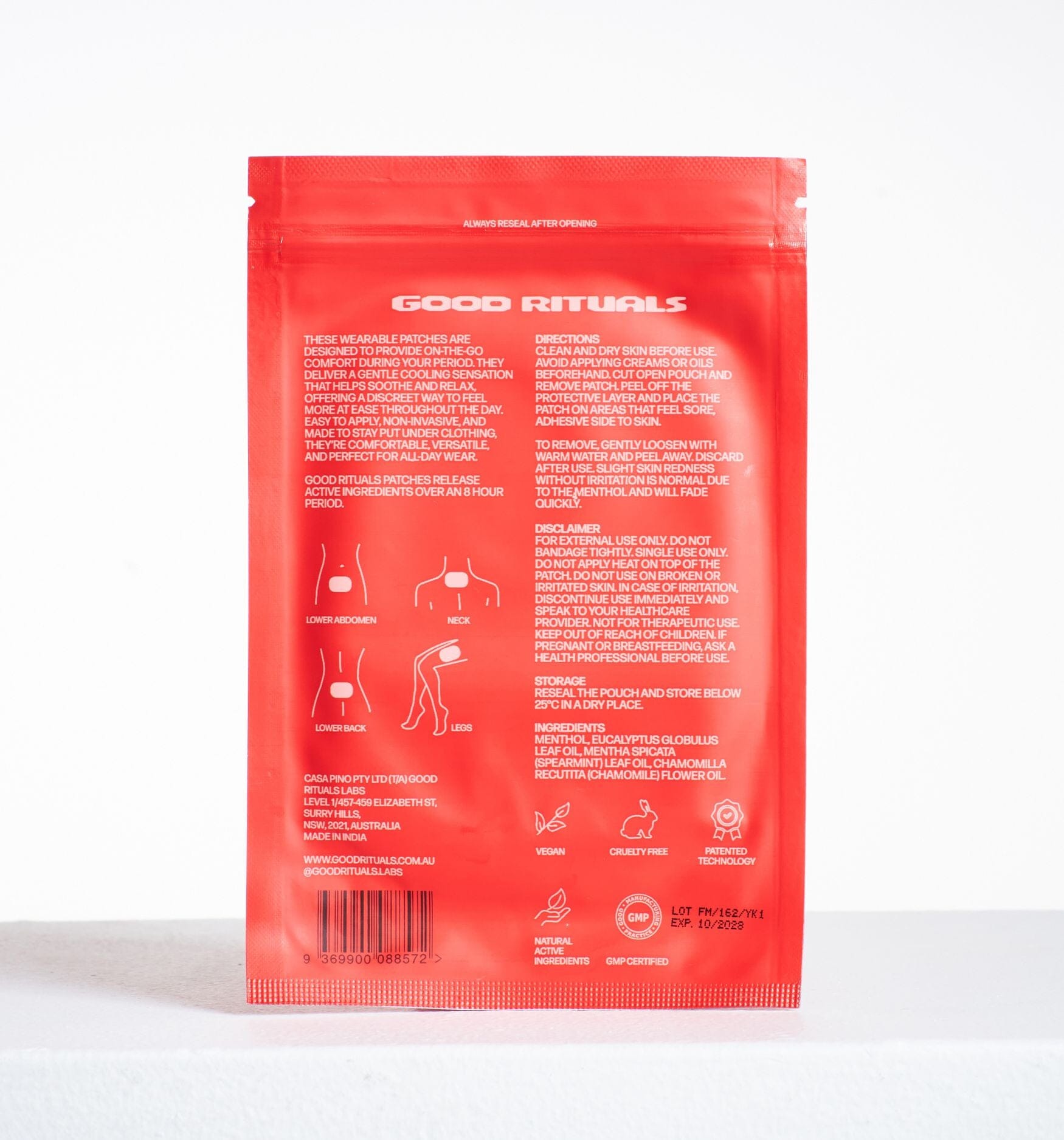 Cramp Relief Patches GOOD RITUALS 